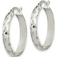 thumbnail image 3 of Sterling Silver D/C 6mm Bangle And 4mm Hoop Earring Set Made In India qb1331set, 3 of 5