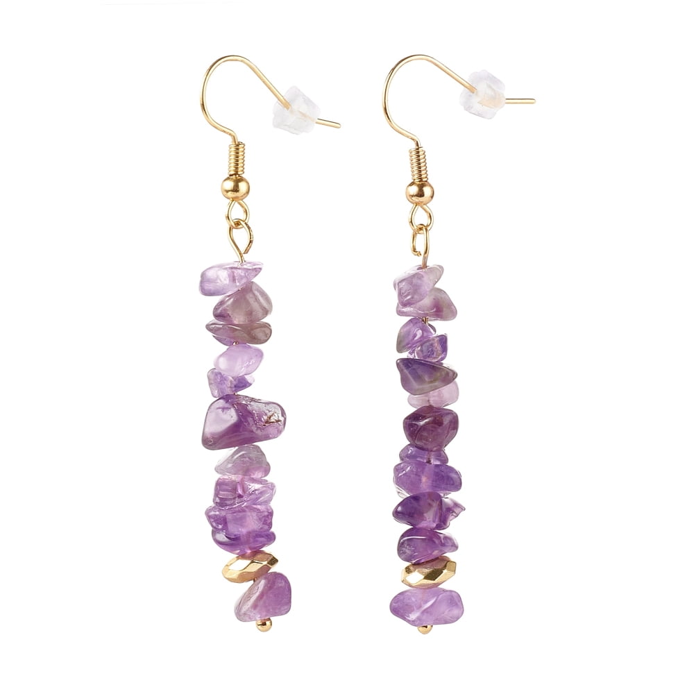 25pairs Mixed Chip Dangle Earring with Brass Earring Hook 59~61mm Pin: 0.7mm