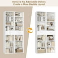thumbnail image 6 of Homfa 7-Tier Bookcase with 2 Drawers, 72.8" H Double Wide Bookcase with 4 Adjustable Shelves for Study Office Living Room, White, 6 of 7
