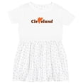 thumbnail image 3 of Inktastic Cleveland Heart Solid Orange Girls Toddler Dress, 3 of 5