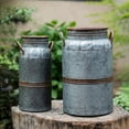 thumbnail image 2 of Restoration Flower Pot Gray Brown Round Metal, 2 of 10