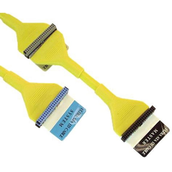 IEC L12414 Ultra ATA Dual IDE Cable 18in Round Yellow