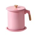 thumbnail image 1 of El aceite del filtro de 1,7 l puede espesar el recipiente de aceite de hierro con mango antiescaldaduras con colador de malla fina para la cocina rosa, 1 of 5