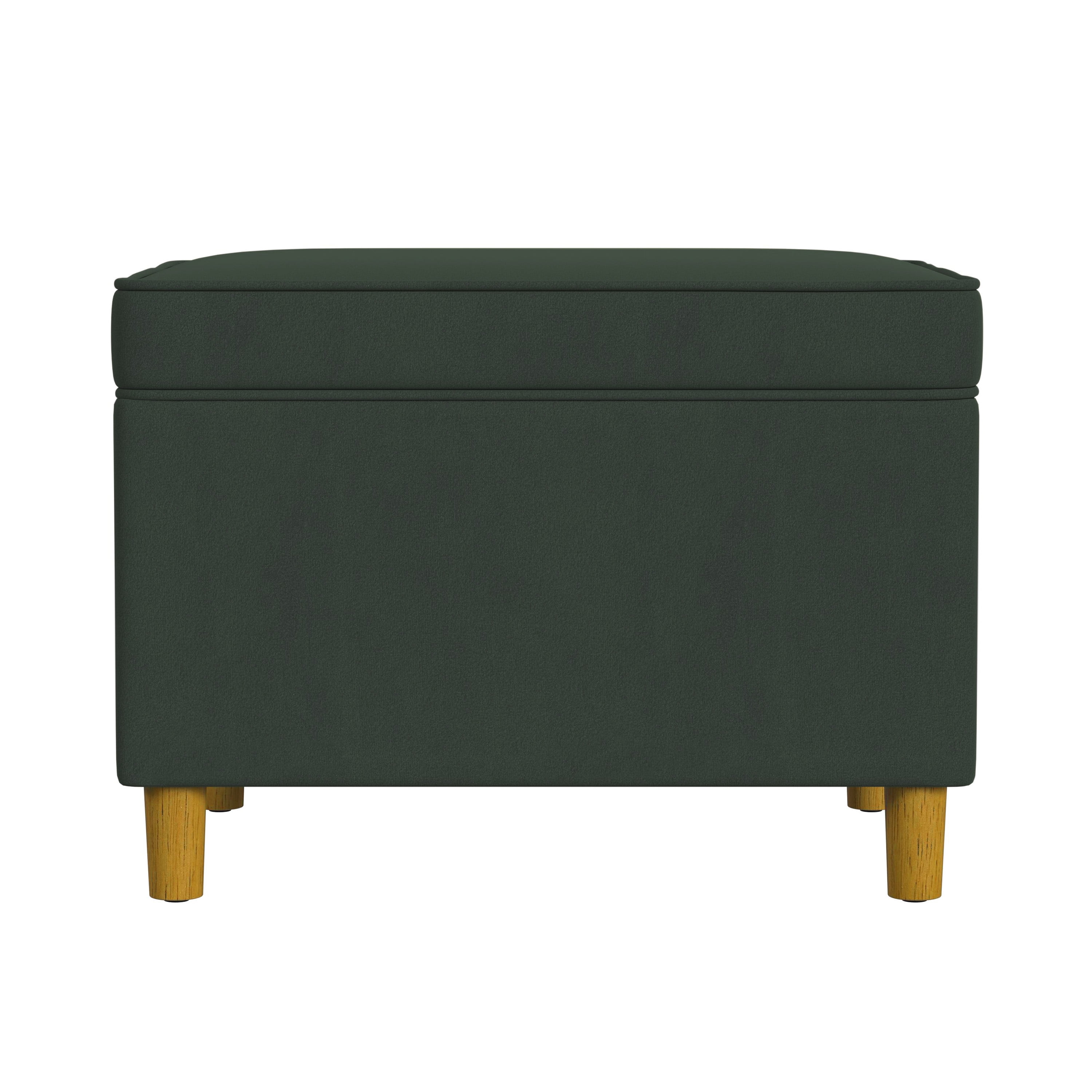 HomePop Dinah Storage Ottoman, Loden Green Velvet