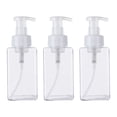 thumbnail image 1 of Dispensador de champú y acondicionador de 450 ml/15 oz, paquete de 3 botellas vacías con bomba, reutilizables, recargables para gel de ducha, acondicionador, loción, desinfectante de manos, 1 of 5