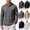 Gray, variant on Mens Long Sleeve Jacquard Cable Knit Golf Shirts, Business Casual Fall Winter Sweater Old Money Style Collared Pullover 3 Button for Daily Office Work, Khaki, XL