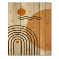 thumbnail image 3 of Designart 'Abstract Rainbow Moon and Sun In Earth Tones II' Modern Print on Natural Pine Wood, 3 of 5