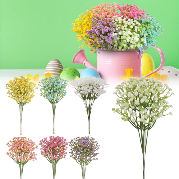 Multi-Functional Artificial Baby's Breath Bouquets for Home Florists Multi Color Artificial Baby's Breath Bouquet Flowers for Home Tabletop Arrangement Wedding Decoration & Handheld Bouquet Material