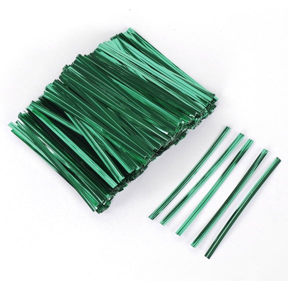 Namzi 1000Pcs Twist Ties 4" Bread Ties Closure Tie for Tying Bread, Candy, Cookies, Gift Bags-Green
