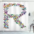 thumbnail image 1 of Ambesonne Letter R Shower Curtain, Butterfly Composition, 69"Wx84"L, Multicolor, 1 of 3