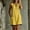 Yellow, variant on Women's Sleeveless V-Neck Button Pocket Short Dress, Casual Summer