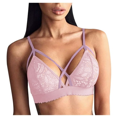 

B91xZ Lingerie For WomenWoman Lace Thin Underwear Female Transparent Bras For Women Lace Sexy Lingerie Bralette For Ladies Sexy Pajamas Pink XL