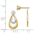 thumbnail image 2 of 14K Two Tone Polished w/CZ Stud Earring Jackets in 14k Yellow and White Gold, 2 of 2