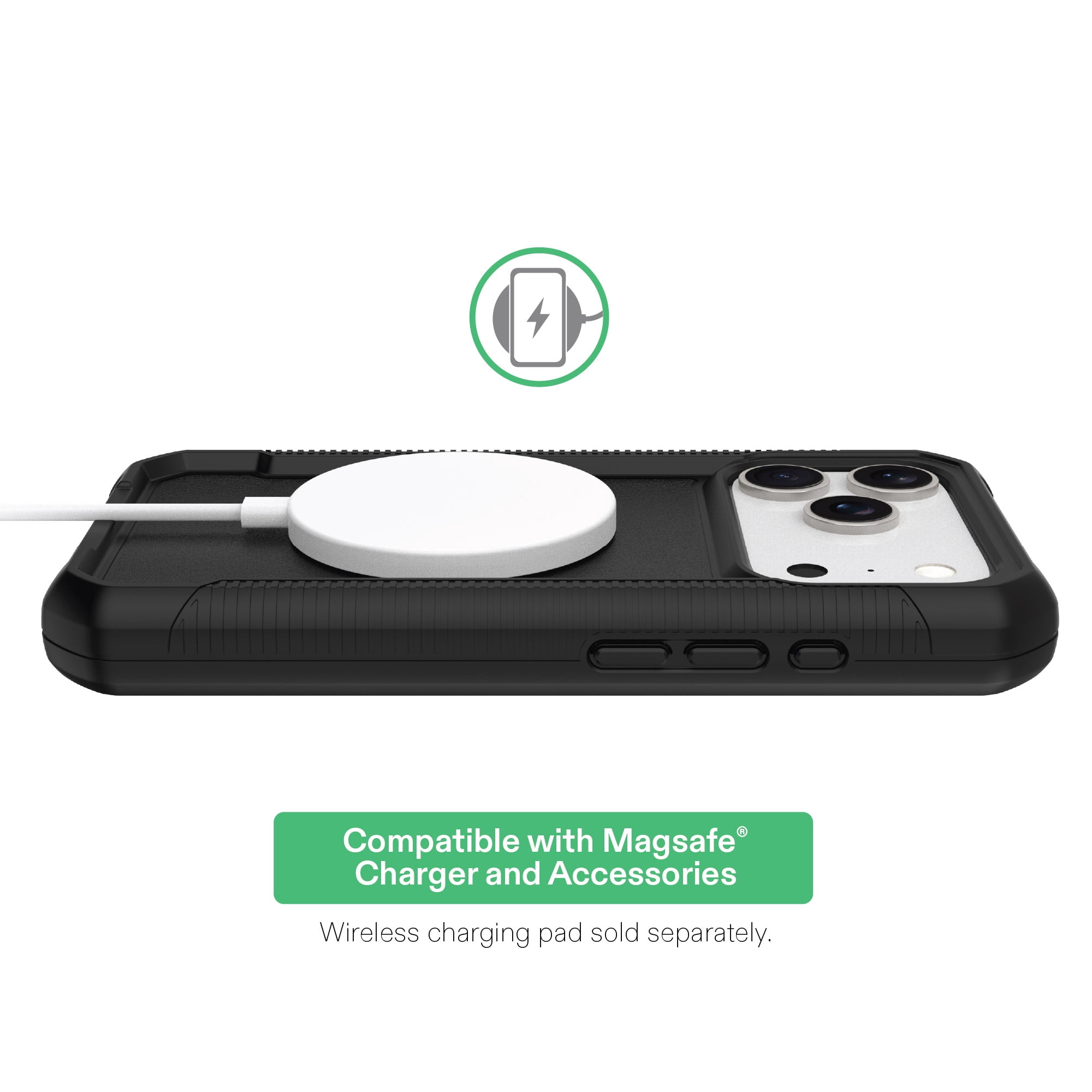 onn MagSafe Compatible Rugged Phone Case for iPhone 17 Pro - Black
