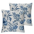 thumbnail image 2 of JEUXUS Spring Pillow Covers Set of 2, Summer Blue Flowers Throw Pillows Chinoiserie Leaf Plant Floral Decorations Farmhouse Pillowcase Outdoor Decor Spring Cushion Case for Couch Sofa Room, 2 of 6