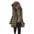 thumbnail image 1 of WEAIXIMIUNG Womens Down Jacket Women's Solid Color Mid Length Hooded Down Jacket with Drawstring Slim Fit Portable Outerwear, 1 of 4