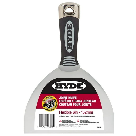HYDE 06878 Joint Knife,Flexible, 6", Black