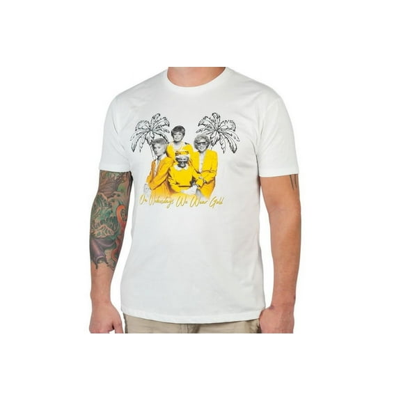 Goodie Two Sleeves The Golden Girls 'On Wednesdays We Wear Gold' Men's T-Shirt | Comfort Fit-Small