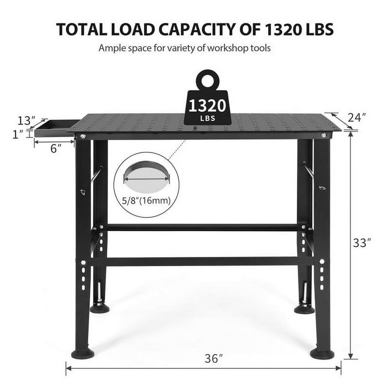 4' x 8' x 5/8 Heavy Duty Steel Work Bench Welding Table - The Equipment Hub