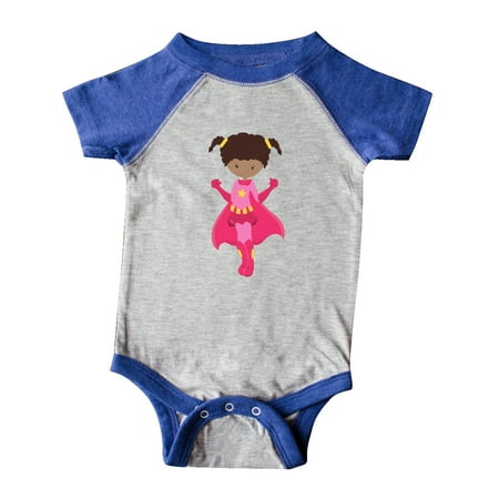 

Inktastic Superhero Girl African American Girl Pink Cape Gift Baby Girl Bodysuit