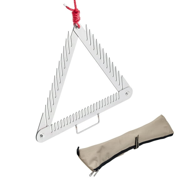 KFFKFF 24in Aquatic Weed Rake, 3-Sided Lake Rake with Handle, Portable Foldable Pond Grass Cutter, Stainless Steel Floating Weed Cutter with 30 ft Rope, for Lakes and Ponds