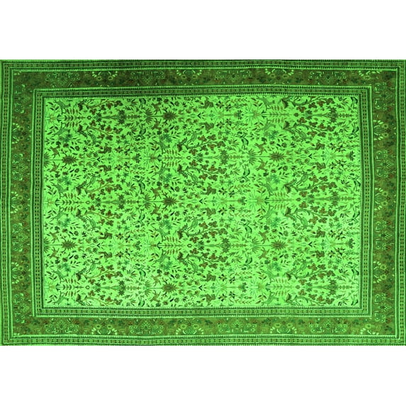 Ahgly Company Indoor Rectangle Persian Green Traditional Area Rugs, 7' x 10'
