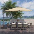 thumbnail image 2 of Clihome 11FT Square Cantilever Patio Umbrella with Umbrella Base Beige-Without Base, 2 of 5