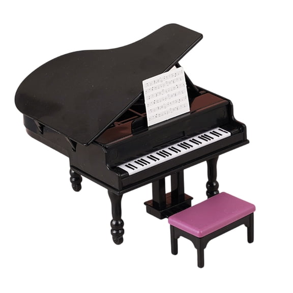 MANNYA Fun Educational Dollhouses Miniature Piano Toy Pretend Play Accessories Garden Model Piano Model Role Play