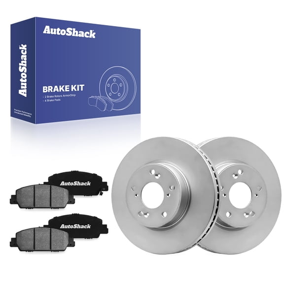 AutoShack Front Brake Rotors & Ceramic Pads for Honda, Accord 2013-2025, FWD L4 1.5L 2.0L 2.4L - Coated - ArmorStop - 11.54" (293 mm), 5-Lug