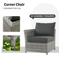 thumbnail image 5 of Vcatnet 10 Pieces Outdoor Patio Furniture Sectional Sofa All-weather Wicker Conversation Set with Fire Pit Table and Coffee Table for Garden,Backyard,Black, 5 of 10