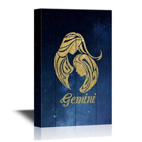 wall26 - Constellation Canvas Wall Art - Gemini - Gallery Wrap Modern Home Art | Ready to Hang - 32x48 inches