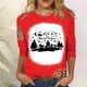 thumbnail image 2 of Tops Navideños Para Mujer Blusas Moda Impreso Camiseta Suelta 3 4 Mangas Cuello Redondo Casual Odeerbi ODB191390, 2 of 4