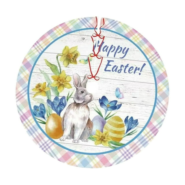 JJKBVCLO Easter Tree Skirt Spring Easter Egg Bunny Christmas Tree Tree Skirt Easter Family Home Party Easter Party Tree Skirt (B)