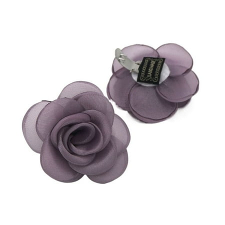 

2pcs Accessories Shoe Clip High Heel Bride Charm Buckle Shoe Decorations Removable Rose Flower Shoes Buckles PURPLE