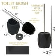 thumbnail image 2 of Bath Toilet Bowl Brush and Holder Diamond Stoneware Black, 2 of 5