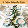 thumbnail image 5 of Teal Blue Brown Round 13 Inch Placemats Set of 8, Retro Farmhouse Gradient Wood HeatResistant Non Slip Place Mats for Dining Table, Wipeable Braided Kitchen Table Mats for Housewarming, 5 of 9
