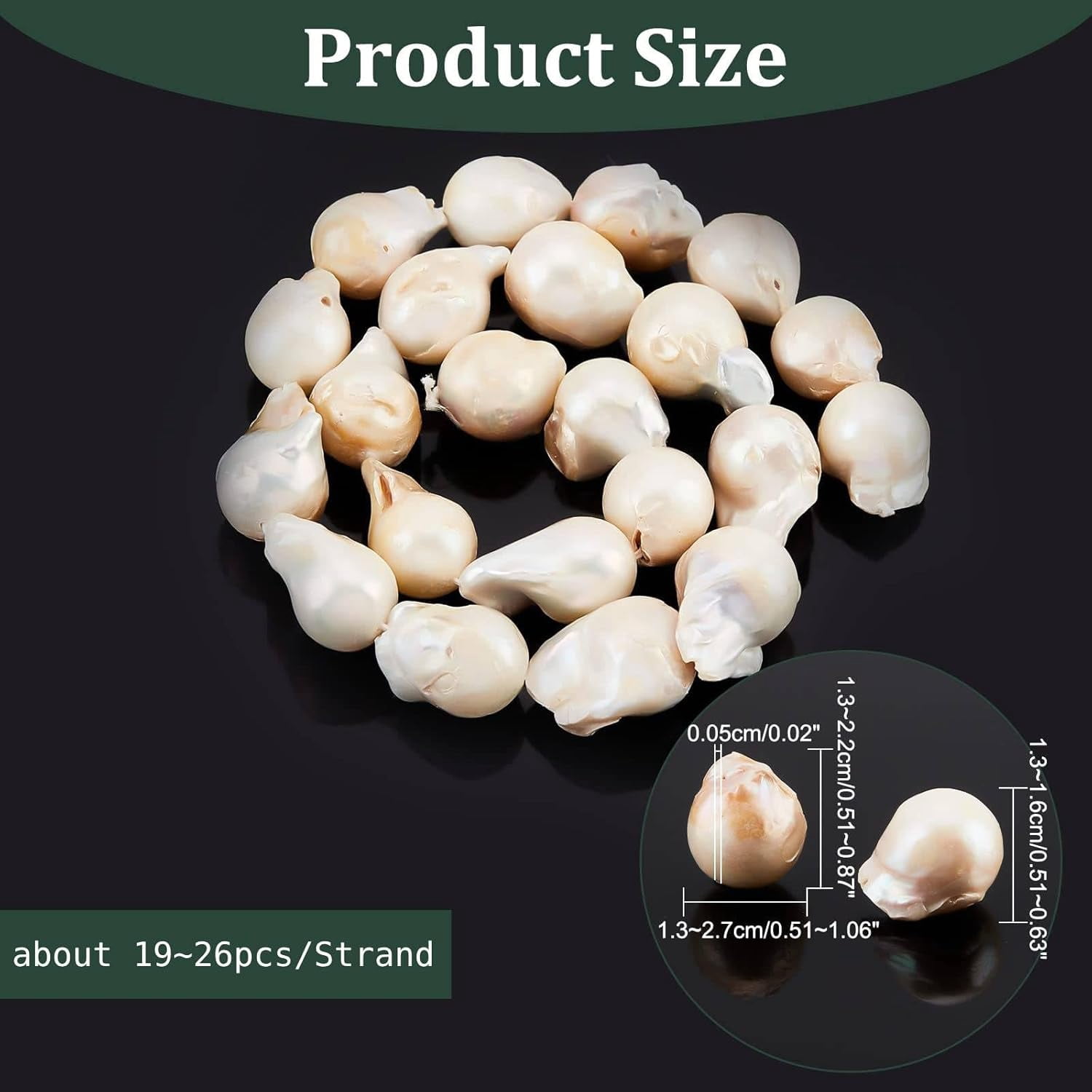 20 Pcs Freshwater Pearl Beads 13~27 mm Teardrop Natural Cultured Freshwater Pearl Beads Irregular Pearl Charms for Earrings Pendant Jewelry Making Creamy White Silver