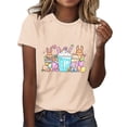 thumbnail image 3 of Blusas de Manga Corta para las Mujeres Divertida Impresión Cuello Redondo Camiseta Vintage, Blusas de Primavera para las Mujeres, 3 of 4