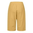 thumbnail image 6 of Ediodpoh Womens Fashion Solid Large Pocket Elastic Casual Pants Pocket Capris Pants for Women Yellow#2 XXL, 6 of 6