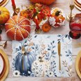 thumbnail image 3 of Placemats Set of 4 - 13x19 Inch, Blue Thanksgiving Non-Slip Washable Place Mats for Dining Table, Fall Farmhouse Harvest Pumpkin Leaves Polyester & Linen Blend Table Mats for Kitchen Party Holiday, 3 of 9