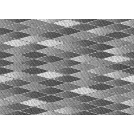 Ahgly Company Indoor Rectangle Patterned Carbon Gray Area Rugs, 2' x 4'