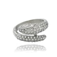 thumbnail image 5 of Mens Titanium Steel Snake Ring Polished Band Geometric Design Silver White Stone Ring Fashion Jewelry Gift Now, 5 of 7