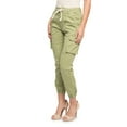 thumbnail image 4 of American Bazi Women's High Waist Cropped Colored Cargo Jogger Pants RJJ3645 - Sage - Medium, 4 of 7