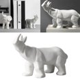 thumbnail image 4 of Estatua de rinoceronte y elefante, adorno artesanal para estantería de dormitorio., 4 of 9