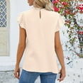 thumbnail image 6 of SNKSDGM Women's Plus Casual Easter Shirt Womens Tops Plus Size Short Sleeve Women's Casual Fashionable Comfortable Solid Color Pleated Casual Short Sleeved Women's Top Women's Tops Plus Size Tunic, 6 of 8