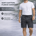 thumbnail image 5 of Yacht & Smith 3 Pack Men’s 5 Pocket Fleece Cargo Shorts, Cotton, Drawstring, Bulk Athletic Lounge Shorts, Charcoal Grey, Size 2X-Large, 5 of 7
