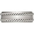 thumbnail image 3 of Stainless Steel Brushed w/Silver Double Twist Inlay Ring, 3 of 9