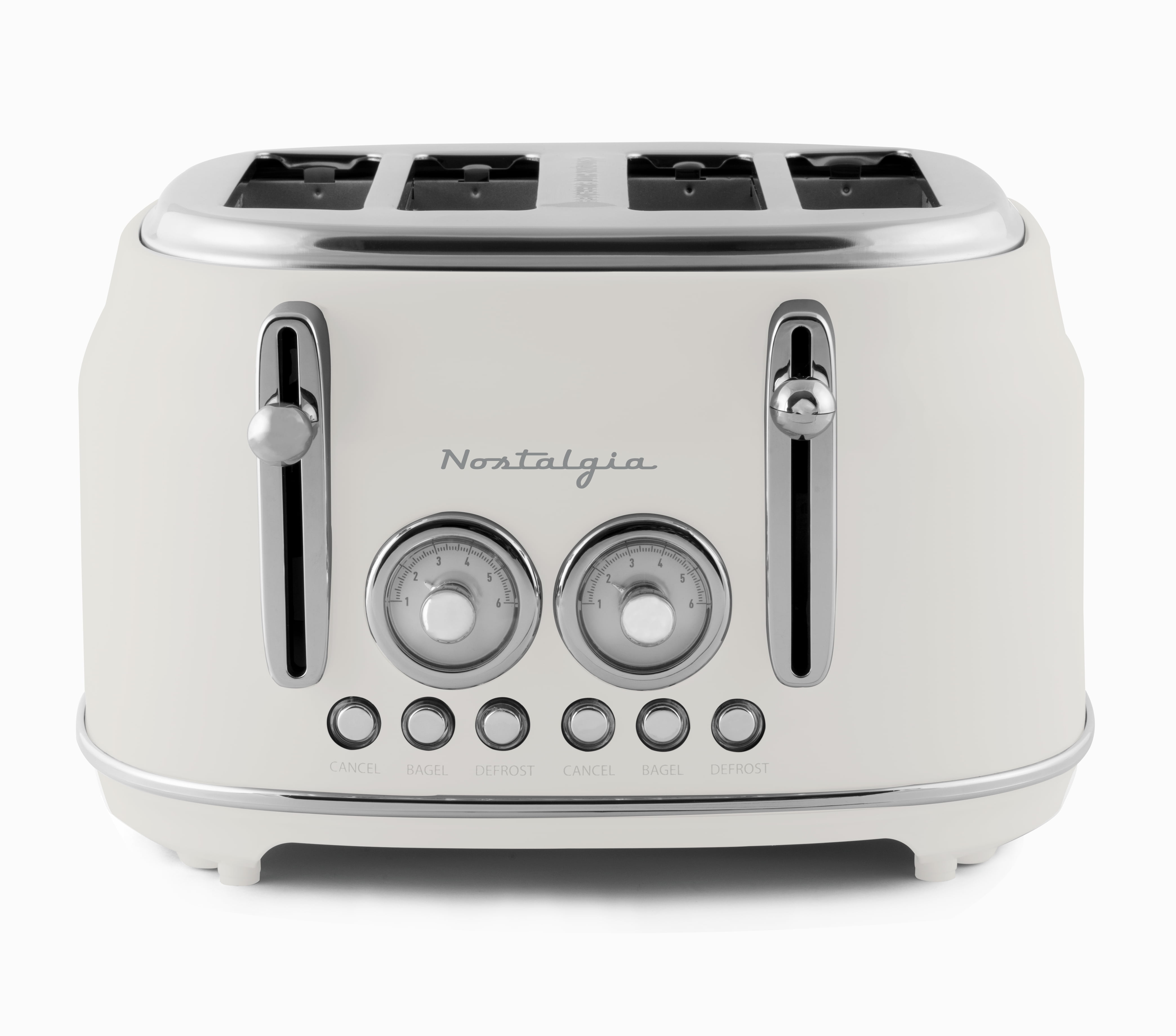 Nostalgia Classic Retro 4Slice Toaster, Cream