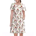 thumbnail image 1 of Balery Merry Christmas Santa Vestidos sueltos de manga corta para mujer, vestidos de verano 2025, vestidos casuales de corte A con vuelo., 1 of 6