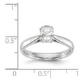 thumbnail image 7 of 14K White Gold mounting Ring Band Only Oval Solitaire Polished Engagement, Size 5, 7 of 7